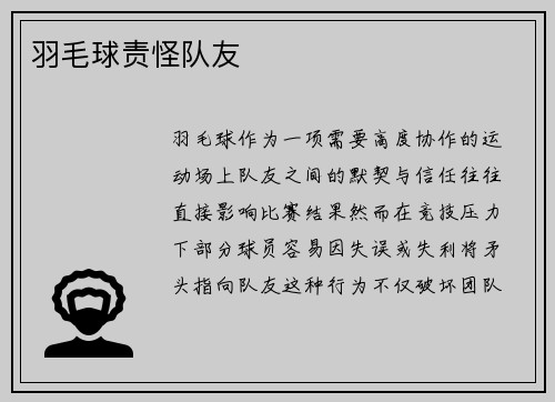 羽毛球责怪队友
